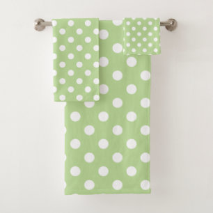 Puntos de polka blanco sobre verde de menta
