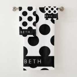 Puntos de Polka blancos y negros, punteados, tu no