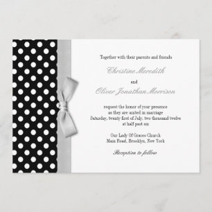 Puntos de Polka Con Invitación A La Boda De Bow Gr