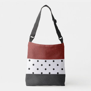 Puntos de Polka de Cuero Negro/Rojo - Bolsa de Tot