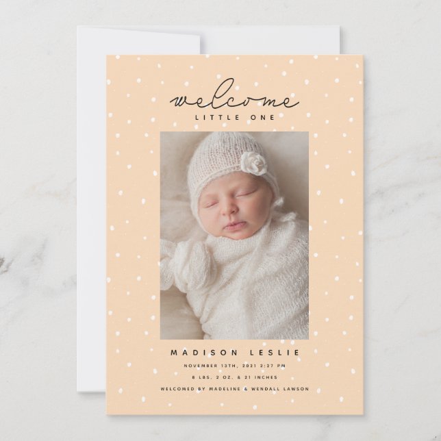 Puntos de Polka de INVITACIÓN de BABY (Anverso)