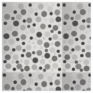 Puntos De Polka Gris Y Negro, Tela