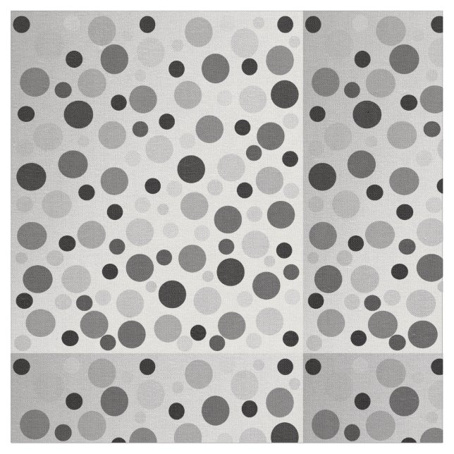 Puntos De Polka Gris Y Negro, Tela (De cerca)