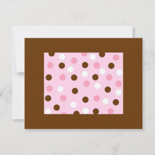 Puntos de polka marrón y rosa