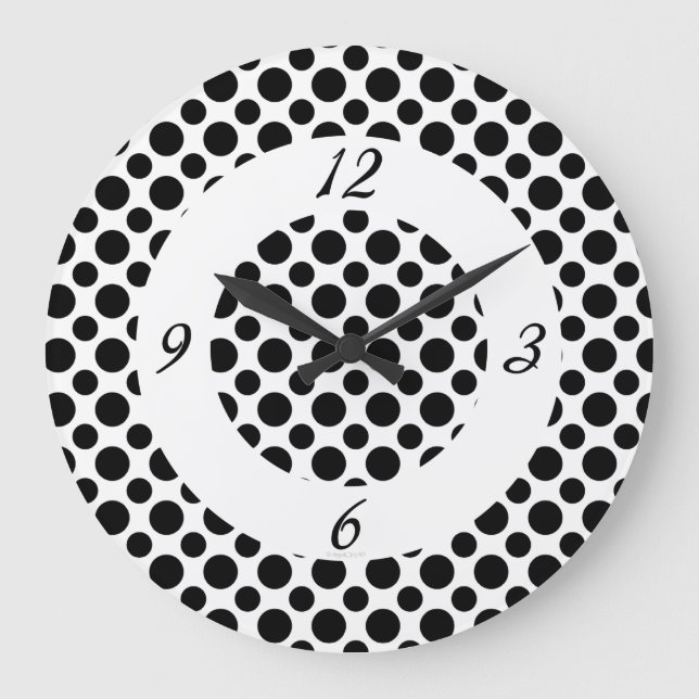 Puntos de polka negro en el reloj de los números b (Anverso)