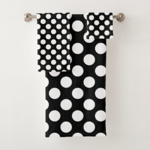 Puntos de polka negros y blancos, patrón de punto