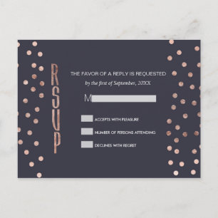Puntos de Polka Oro Rosa y postales RSVP Azul de l