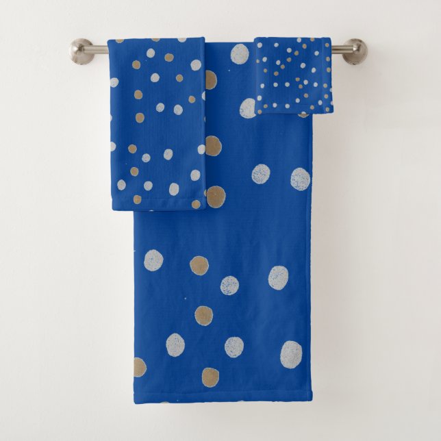 Puntos de Polka Plata y Oro en Azul (In situ)