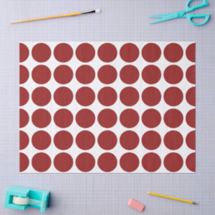 Puntos de polka roja sobre papel de tejidos blanco
