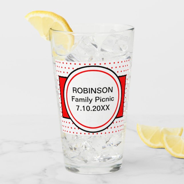 Puntos de Polka Rojo Picnic Familiar (Anverso (hielo))