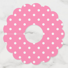 Puntos de Polka Rosa Papel Etiquetas de Vidrio