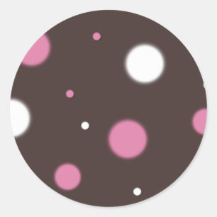 Puntos de polka rosa y blanco sobre Pegatinas marr