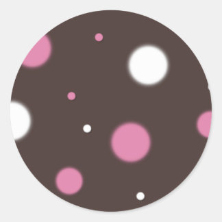 Puntos de polka rosa y blanco sobre Pegatinas marr