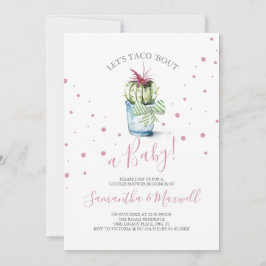 Puntos de polka rosado cúrcute Invitación a Baby S