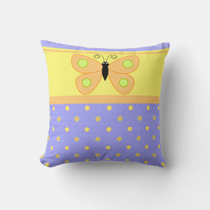 Puntos de polka y Cojines decorativos de mariposa
