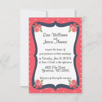 Puntos de Polka y Invitación a la Boda de Rosas
