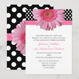 Puntos de polka y la invitación a la boda de la ma