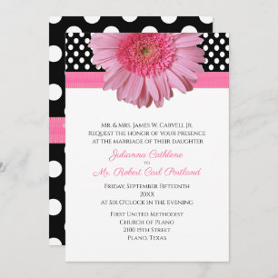 Puntos de polka y la invitación a la boda de la ma
