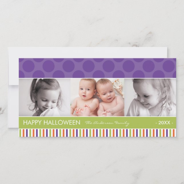 PUNTOS DE PURPLE | TARJETA DE FOTO DE HALLOWEEN (Anverso)