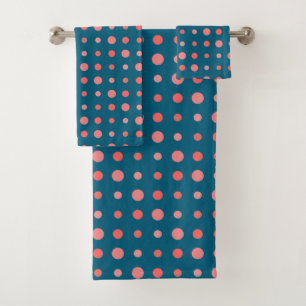 Puntos de salmón, rosa y azul
