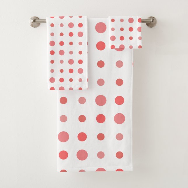 Puntos de salmón y rosa sobre blanco (In situ)