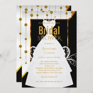 Puntos del oro, invitación nupcial blanco y negro