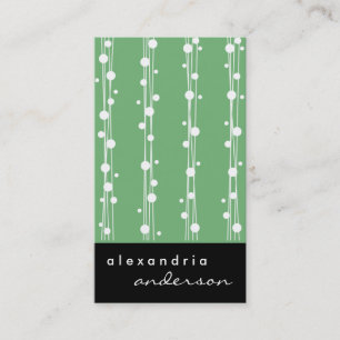 Puntos elegantes verdes vibrantes y tarjetas de