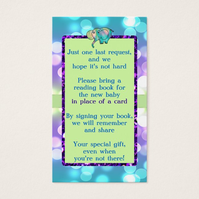 Puntos Esparkle Elephant Pastel Baby Shower CSTM3 (Frente)