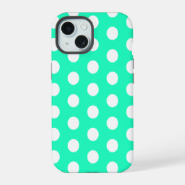 Puntos Mint Green y White Polka