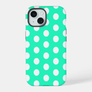 Puntos Mint Green y White Polka