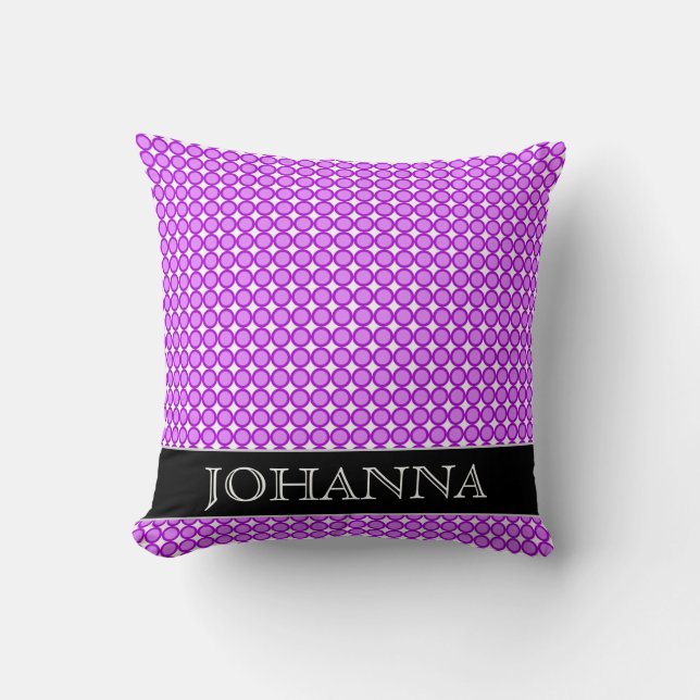 Puntos/modelo púrpuras de los círculos + Almohada (Anverso)