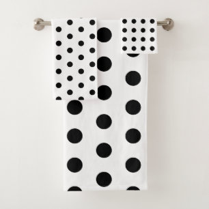 Puntos modernos de polka en blanco y negro
