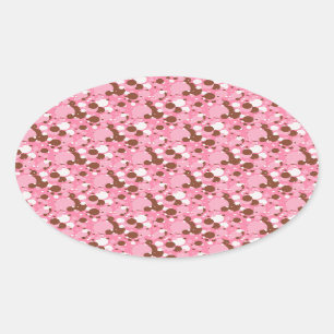 Puntos napolitanos 02 PEGATINAS rosados de OVAL os