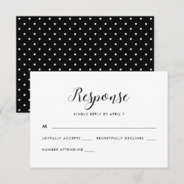Puntos retro negros y blancos Boda Respuesta Rsvp