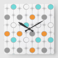 Puntos retro y estallidos de reloj de pared acríli