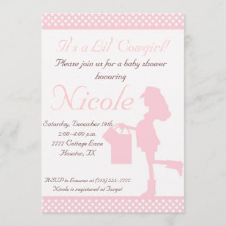 Puntos (rosados/blancos) de la invitación de Baby