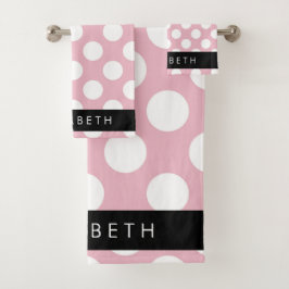 Puntos rosados de polka, patrón de puntos de polka