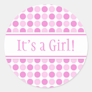 Puntos rosas: son Pegatinas Chicas de Baby Shower