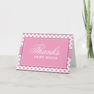 Puntos rosas : Tarjetas de agradecimiento modernas