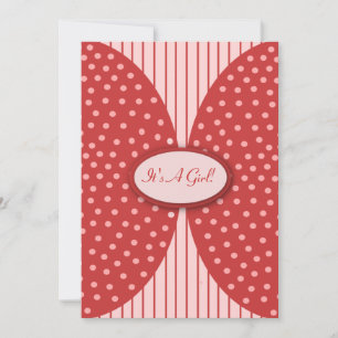 Puntos rosas y rojos Tiras Invitaciones a la ducha