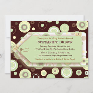 Puntos verdes etiquetan invitación a Baby Shower n