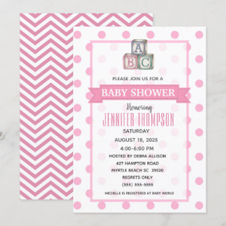 Puntos y Chevron Invitación a Baby Shower