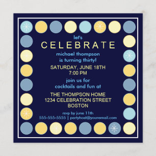 Puntos y invitación retros de la fiesta de