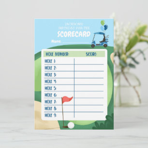 Puntuación de la tarjeta de golf Par-Tee de Cumple