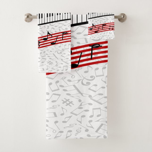 Puntuación de piano y música Juego de toallas de b (In situ)