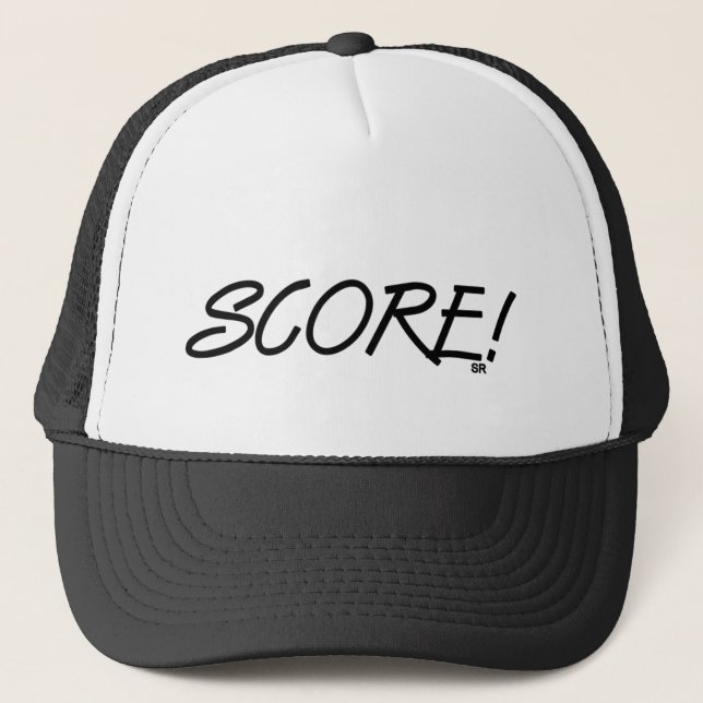 Puntuación gorra de camionero de espuma negra y bl (Anverso)