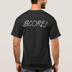Puntuación hombres blancos camiseta negra espalda