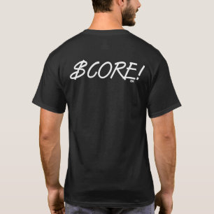Puntuación hombres blancos camiseta negra espalda