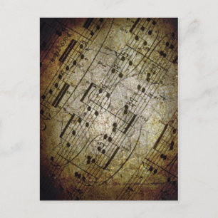 Puntuación musical de hojas antiguas, notas musica