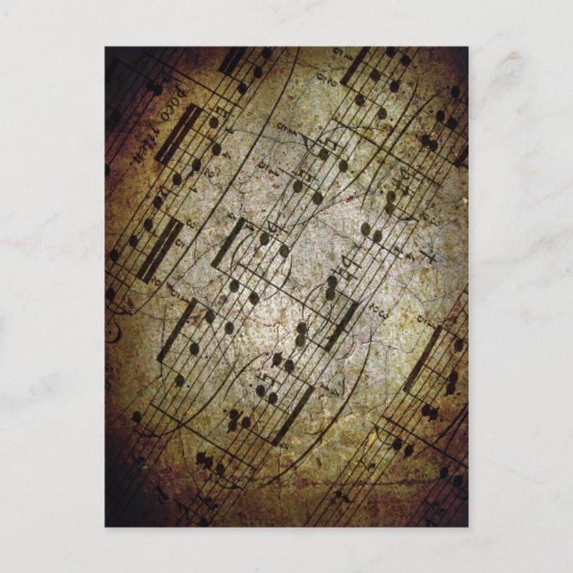 Puntuación musical de hojas antiguas, notas musica (Anverso)